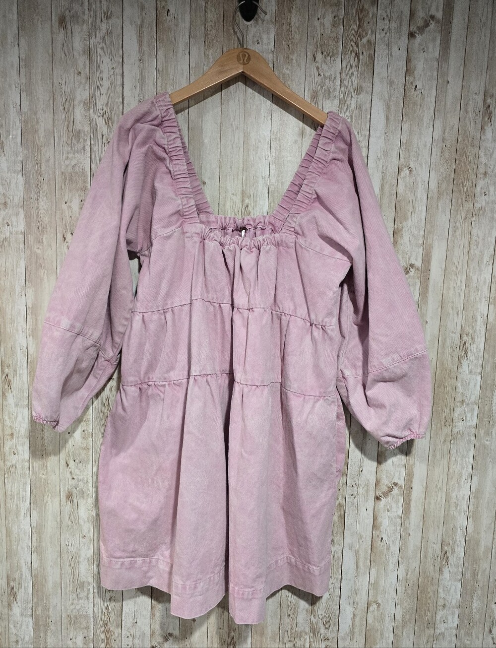 Free People Lou Jean babydoll dress Pink Purple Oversized M Western Festival